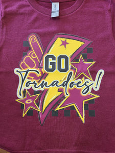 Go Tornadoes/Checkered Design Youth Tees