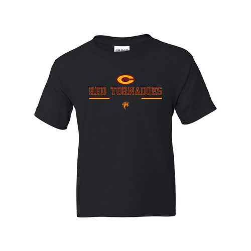 Red Tornadoes Clinton Youth Gildan Short Sleeve Crew Neck