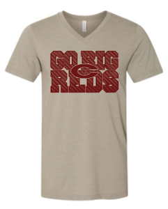 Go Big Reds Unisex Bella Canvas V-Neck 2024-2025