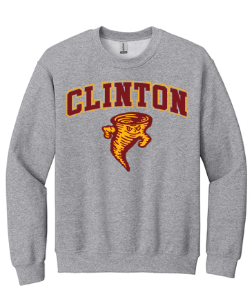 Clinton School Adult Curved Clinton Tornado Gildan Crewneck