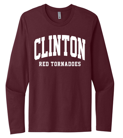 Clinton School Adult Curved Clinton Gildan Long-sleeve