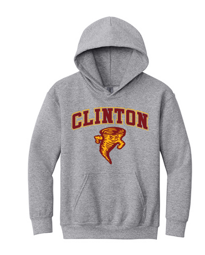 Clinton School Adult Curved Clinton Tornado Gildan hoodie