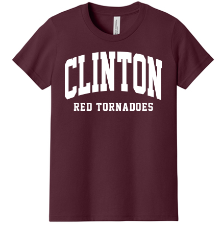 Clinton School Youth Curved Clinton Bella Canvas t-shirt