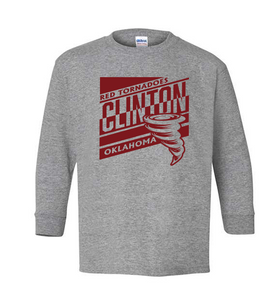Clinton School Youth Slanted Clinton Gildan Long-sleeve