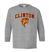 Load image into Gallery viewer, Clinton School Youth Curved Clinton Tornado Gildan Long-sleeve