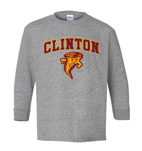 Clinton School Youth Curved Clinton Tornado Gildan Long-sleeve