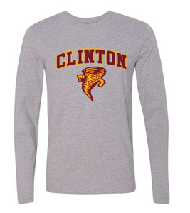 Clinton School Adult Curved Clinton Tornado Gildan Long-sleeve