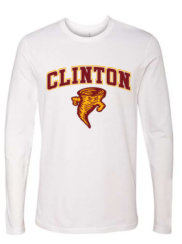 Clinton School Adult Curved Clinton Tornado Gildan Long-sleeve