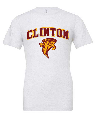 Clinton School Adult Curved Clinton Tornado Bella Canvas t-shirt