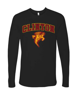 Clinton School Adult Curved Clinton Tornado Gildan Long-sleeve