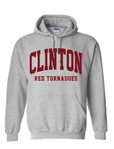 Clinton Store Youth Curved Clinton Maroon Gildan hoodie