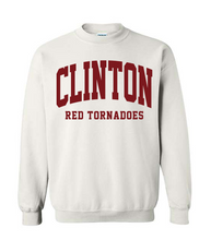 Load image into Gallery viewer, Clinton School Adult Curved Clinton Maroon Gildan Crewneck