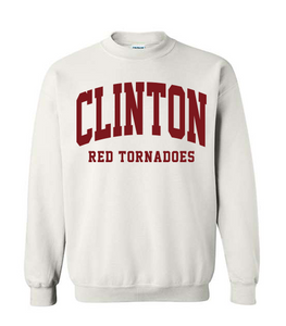 Clinton School Adult Curved Clinton Maroon Gildan Crewneck