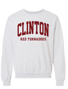 Clinton School Adult Curved Clinton Maroon Gildan Crewneck
