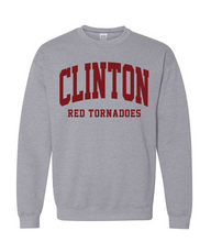 Load image into Gallery viewer, Clinton School Adult Curved Clinton Maroon Gildan Crewneck