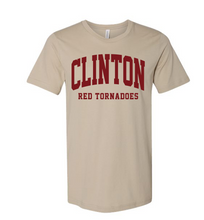 Load image into Gallery viewer, Clinton School Adult Curved Clinton Maroon Bella Canvas t-shirt
