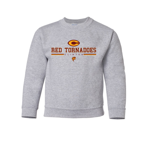 Red Tornadoes Clinton Youth Gildan Sweatshirt