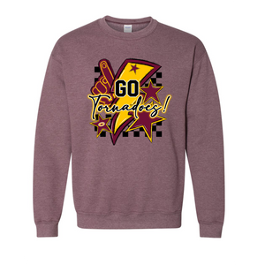 Go Tornadoes/Checkered Design Unisex Gildan Crew Sweatshirt