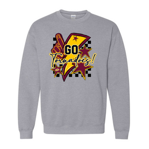 Go Tornadoes/Checkered Design Unisex Gildan Crew Sweatshirt