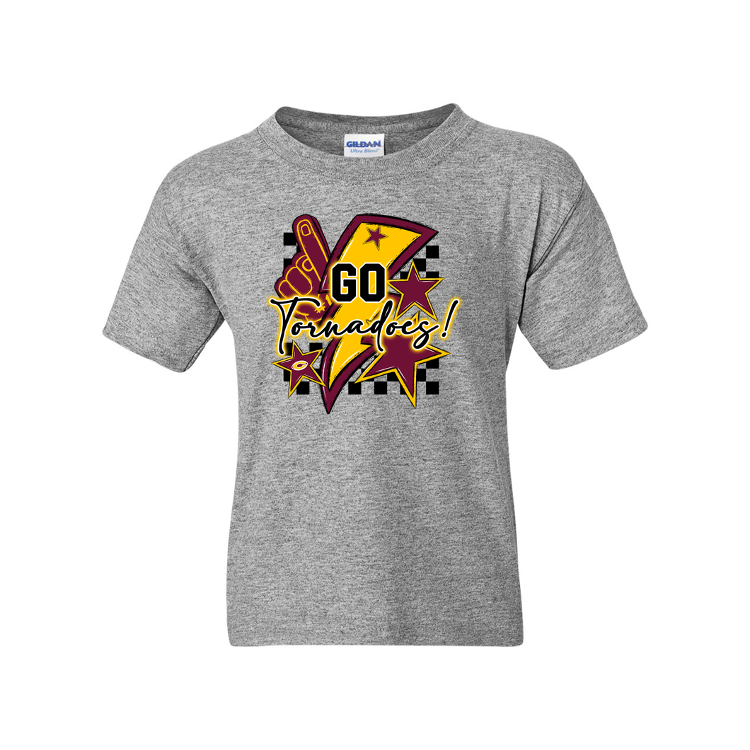 Go Tornadoes/Checkered Design Youth Tees