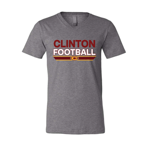 Clinton Football Unisex Bella Canvas V-Neck 2024-2025