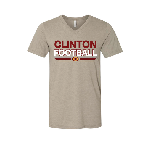 Clinton Football Unisex Bella Canvas V-Neck 2024-2025