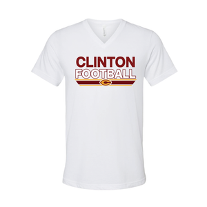 Clinton Football Unisex Bella Canvas V-Neck 2024-2025