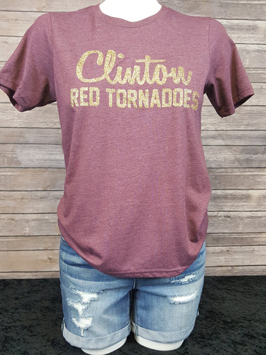 Gold Clinton Red Tornadoes In Glitter
