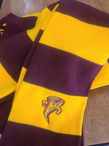 Rugby maroon and gold scarf