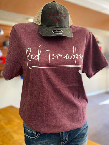 Cursive Red Tornadoes Tee