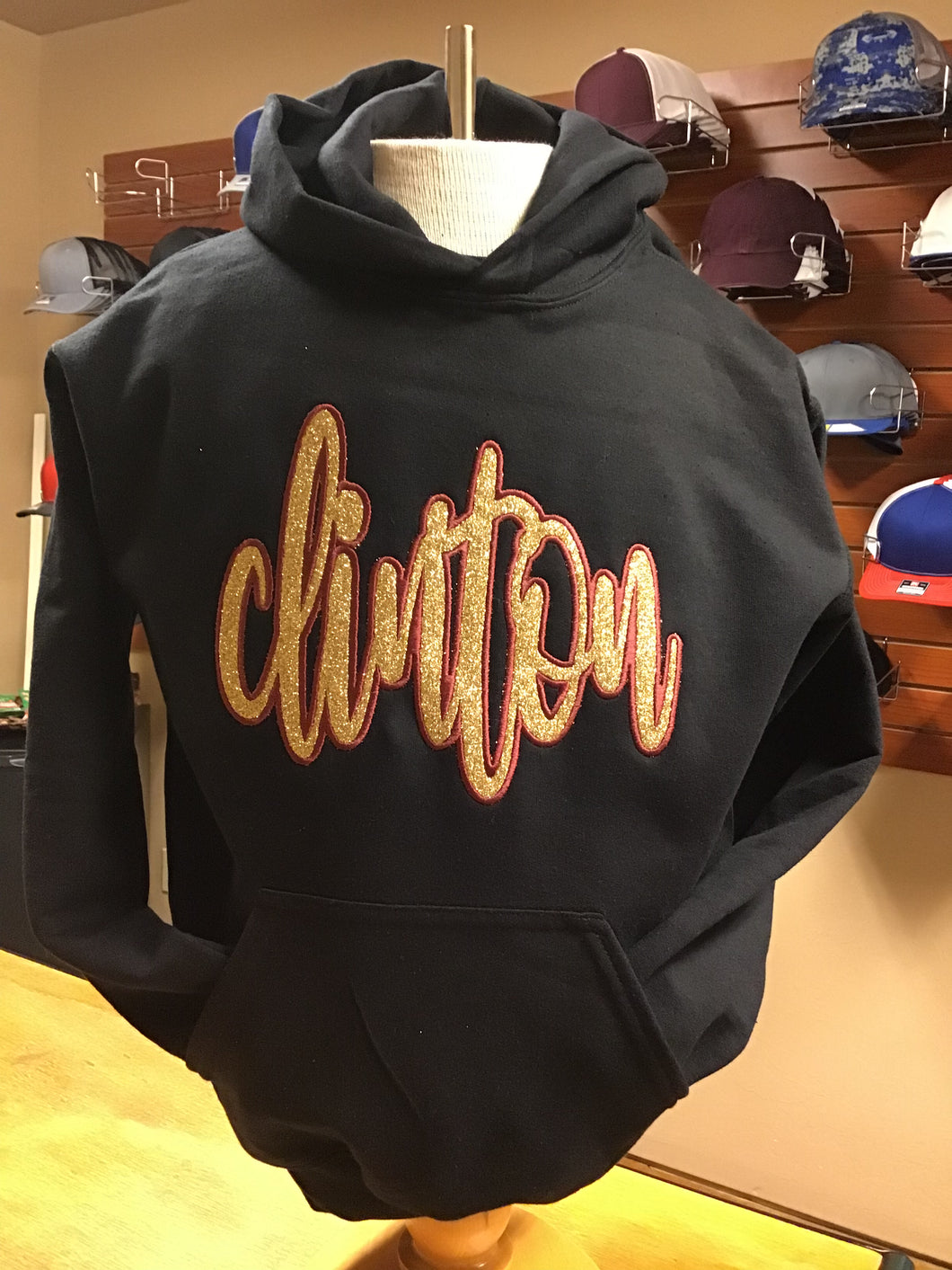 Youth Clinton Applique Design Hoodie